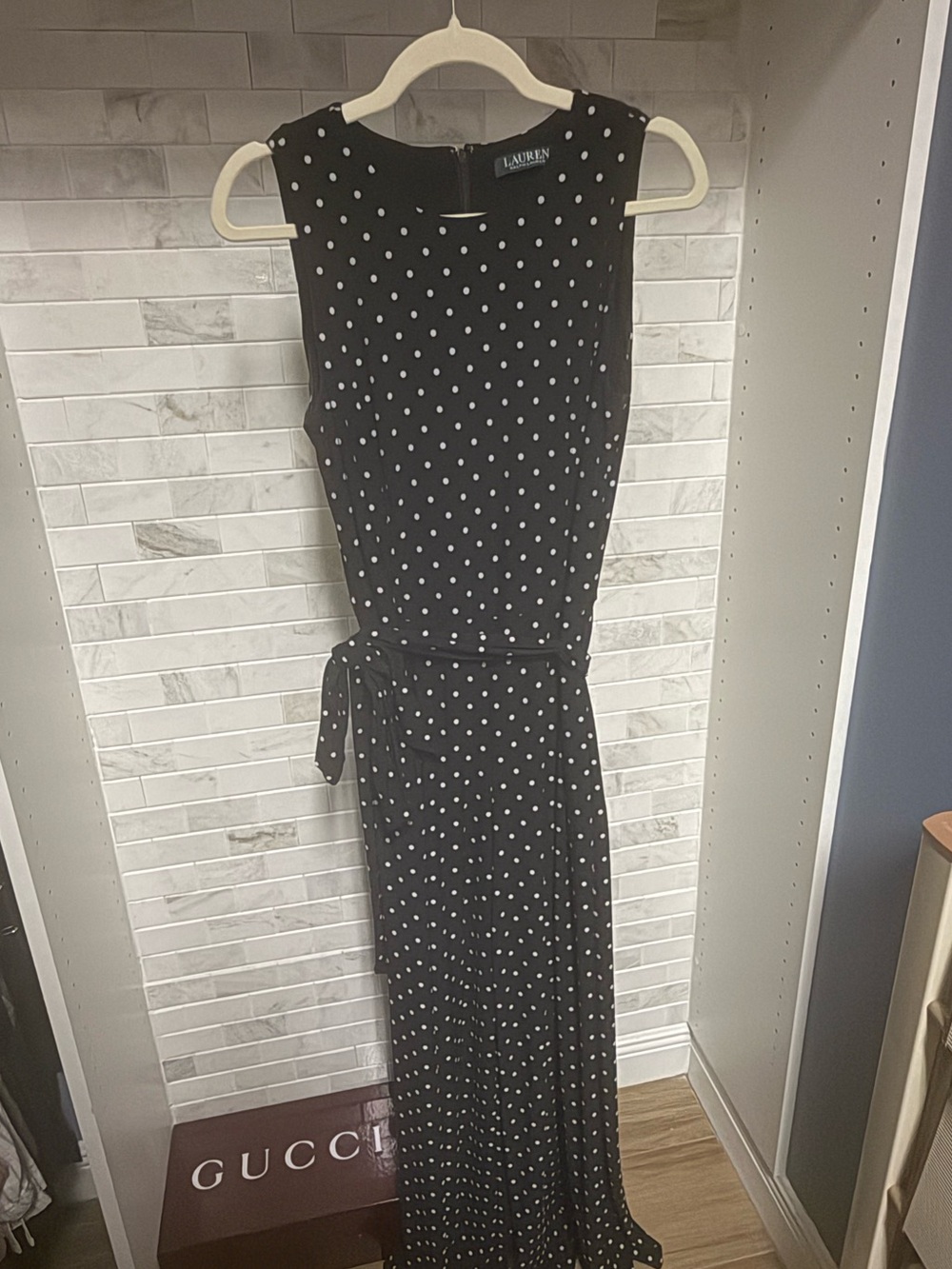 Lauren Ralph Lauren Black Polka Dot Sleeveless Maxi pantsuit